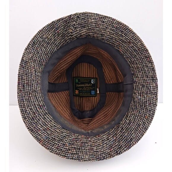 Hanna Hats Ireland Handcrafted Brown Tweed New Wool Walking Hat Mens M - Picture 5 of 12